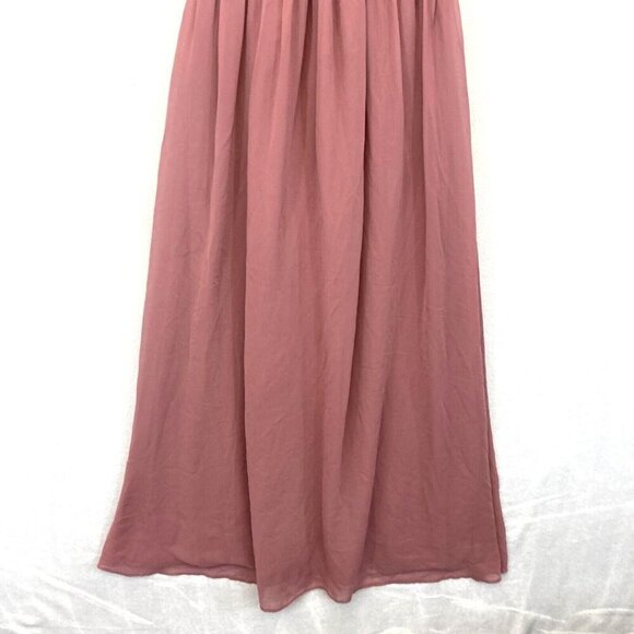 Azazie Formal Maternity Maxi Dress A2 Chiffon Pink Flowy Wedding Prom Bridesmaid - Picture 6 of 16